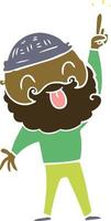 man with beard sticking out tongue vector