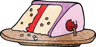 cartoon doodle slice of cake vector