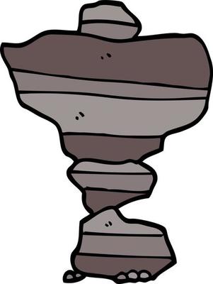 cartoon doodle of stacked stone