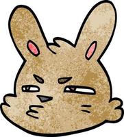 cartoon doodle moody rabbit vector
