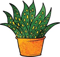 cartoon doodle house plant vector
