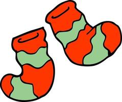 cartoon doodle striped socks vector