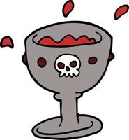 spooky cartoon doodle goblet of blood vector