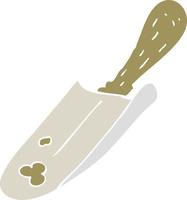 flat color illustration of a cartoon shovel vector