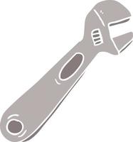 flat color style cartoon spanner vector