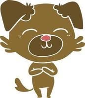 flat color style cartoon dog vector
