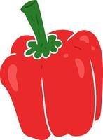 flat color style cartoon fresh organic pepper vector