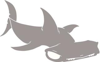 flat color style cartoon hammerhead shark vector