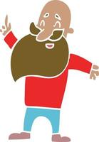 cartoon doodle man with beard vector