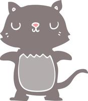 gato de dibujos animados de estilo de color plano vector