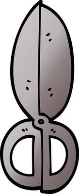 cartoon doodle closed scissors