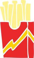 cartoon doodle fast food fries vector