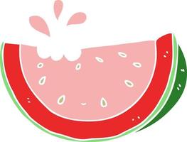 flat color style cartoon watermelon vector