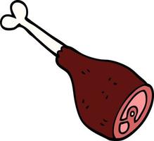 cartoon doodle meat joint vector