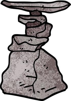cartoon doodle stacked rocks