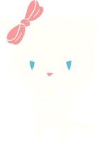 cute flat color style cartoon cat vector