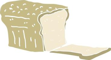 flat color illustration of a cartoon bread vector