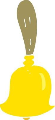 flat color illustration of a cartoon hand bell