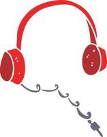 flat color style cartoon headphones vector