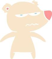 angry bear flat color style cartoon vector