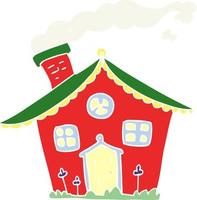 flat color style cartoon house vector