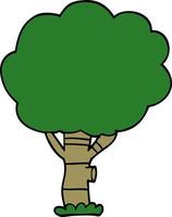 cartoon doodle tree vector