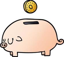 cartoon doodle piggy bank vector