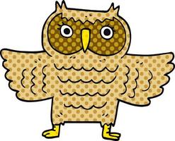 cartoon doodle wise old owl vector