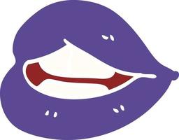 cartoon doodle purple lips vector