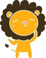 flat color style cartoon lion vector