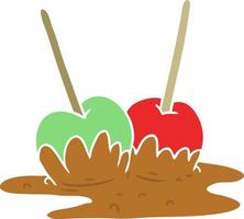 flat color style cartoon toffee apples vector