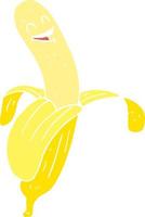 flat color illustration of a cartoon banana vector