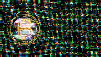 Bitcoin cryptocurrency import big data animation abstract colorful spot light video