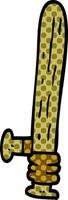 cartoon doodle wooden truncheon vector