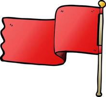 cartoon doodle red flag vector