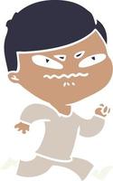 flat color style cartoon angry man vector