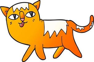 cartoon doodle funny cat vector