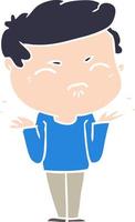 flat color style cartoon annoyed man vector