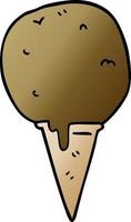 cartoon doodle ice cream cone vector