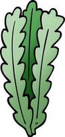 cartoon doodle green leaves vector