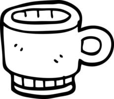 line drawing cartoon coffee mug vector