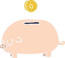 cartoon doodle piggy bank vector