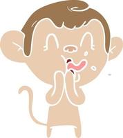crazy flat color style cartoon monkey vector