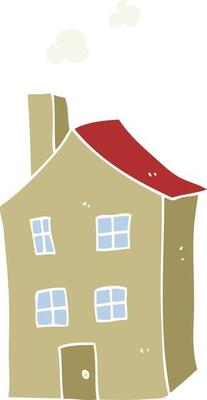 flat color illustration of a cartoon house