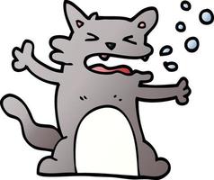 cartoon doodle hiccuping cat vector