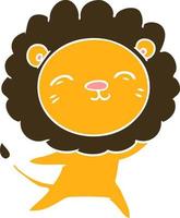 flat color style cartoon lion vector