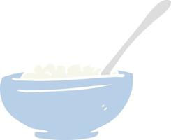 flat color style cartoon bowl of rice vector