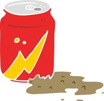 flat color style cartoon can of soda vector