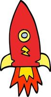 cartoon doodle space rocket vector