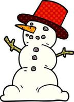 cartoon doodle snowman vector